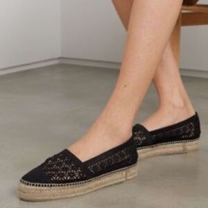 CASTANER Black Eyelet Espadrille Loafer Size 38